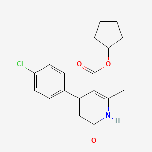 molecular formula C18H20ClNO3 B5553583 Cyclopentyl 4-(4-chlorophenyl)-2-methyl-6-oxo-1,4,5,6-tetrahydropyridine-3-carboxylate 