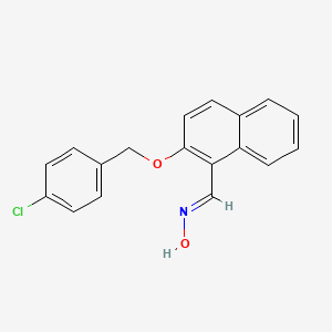 molecular formula C18H14ClNO2 B5553741 (NE)-N-[[2-[(4-chlorophenyl)methoxy]naphthalen-1-yl]methylidene]hydroxylamine 