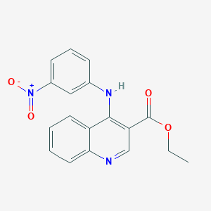 molecular formula C18H15N3O4 B5553920 Ethyl 4-[(3-nitrophenyl)amino]quinoline-3-carboxylate 