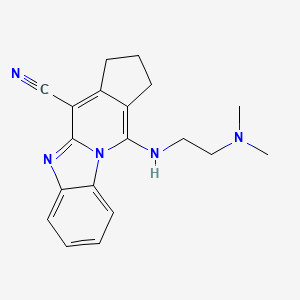 molecular formula C19H21N5 B5554089 11-{[2-(DIMETHYLAMINO)ETHYL]AMINO}-2,3-DIHYDRO-1H-CYCLOPENTA[4,5]PYRIDO[1,2-A][1,3]BENZIMIDAZOL-4-YL CYANIDE 