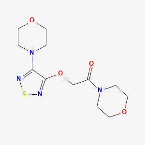molecular formula C12H18N4O4S B5554126 1-(MORPHOLIN-4-YL)-2-{[4-(MORPHOLIN-4-YL)-1,2,5-THIADIAZOL-3-YL]OXY}ETHAN-1-ONE 