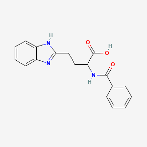 molecular formula C18H17N3O3 B5554165 2-benzamido-4-(1H-benzimidazol-2-yl)butanoic acid 