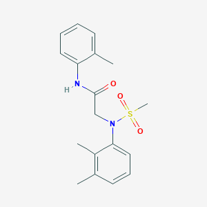 molecular formula C18H22N2O3S B5554176 2-[N-(2,3-Dimethylphenyl)methanesulfonamido]-N-(2-methylphenyl)acetamide 