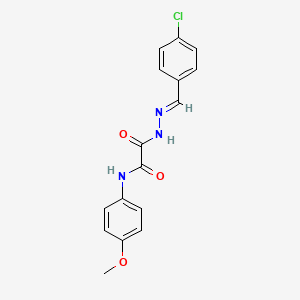 molecular formula C16H14ClN3O3 B5554235 2-[(2E)-2-(4-chlorobenzylidene)hydrazino]-N-(4-methoxyphenyl)-2-oxoacetamide CAS No. 305850-68-4
