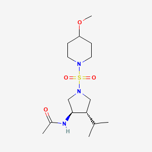 molecular formula C15H29N3O4S B5554291 N-[(3R,4S)-1-(4-methoxypiperidin-1-yl)sulfonyl-4-propan-2-ylpyrrolidin-3-yl]acetamide 