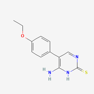 molecular formula C12H13N3OS B5554351 4-amino-5-(4-ethoxyphenyl)-2-pyrimidinethiol 