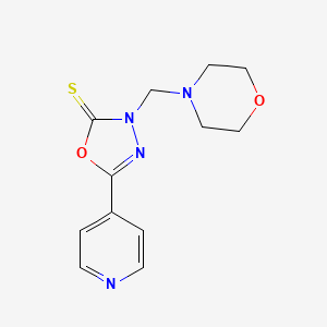 molecular formula C12H14N4O2S B5554353 3-(MORPHOLINOMETHYL)-5-(4-PYRIDYL)-1,3,4-OXADIAZOLE-2(3H)-THIONE 