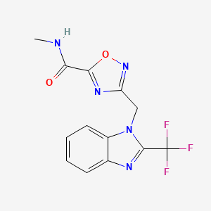 molecular formula C13H10F3N5O2 B5554375 N-methyl-3-[[2-(trifluoromethyl)benzimidazol-1-yl]methyl]-1,2,4-oxadiazole-5-carboxamide 