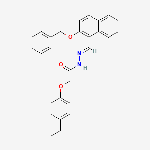 molecular formula C28H26N2O3 B5554391 2-(4-ethylphenoxy)-N-[(E)-(2-phenylmethoxynaphthalen-1-yl)methylideneamino]acetamide 