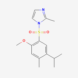 molecular formula C15H20N2O3S B5554392 1-(2-Methoxy-4-methyl-5-propan-2-ylphenyl)sulfonyl-2-methylimidazole 