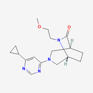 molecular formula C17H24N4O2 B5554403 (1S,5R)-3-(6-cyclopropylpyrimidin-4-yl)-6-(2-methoxyethyl)-3,6-diazabicyclo[3.2.2]nonan-7-one 