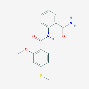 molecular formula C16H16N2O3S B5554542 N-(2-carbamoylphenyl)-2-methoxy-4-(methylsulfanyl)benzamide 