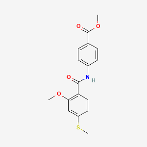 molecular formula C17H17NO4S B5554556 Methyl 4-[2-methoxy-4-(methylsulfanyl)benzamido]benzoate 