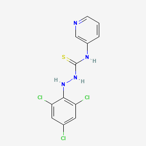 molecular formula C12H9Cl3N4S B5554861 N-(3-PYRIDINYL)-2-(2,4,6-TRICHLOROPHENYL)HYDRAZINECARBOTHIOAMIDE 