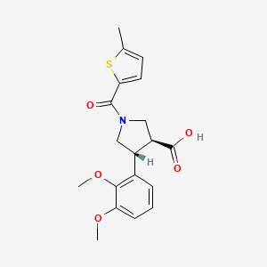 molecular formula C19H21NO5S B5554995 (3S,4R)-4-(2,3-dimethoxyphenyl)-1-(5-methylthiophene-2-carbonyl)pyrrolidine-3-carboxylic acid 