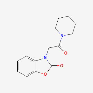 molecular formula C14H16N2O3 B5555031 Piperidine, 1-[(2-oxo-3(2H)-benzoxazolyl)acetyl]- CAS No. 113660-29-0