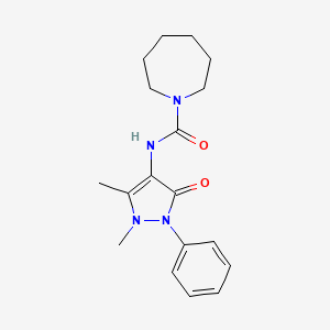molecular formula C18H24N4O2 B5555121 N-(1,5-dimethyl-3-oxo-2-phenyl-2,3-dihydro-1H-pyrazol-4-yl)azepane-1-carboxamide 