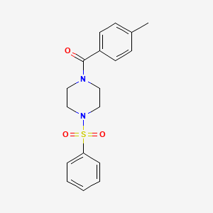 molecular formula C18H20N2O3S B5555130 (4-Methylphenyl)[4-(phenylsulfonyl)piperazin-1-yl]methanone 