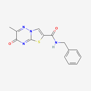molecular formula C14H12N4O2S B5555143 N-benzyl-6-methyl-7-oxo-7H-thiazolo[3,2-b][1,2,4]triazine-2-carboxamide 