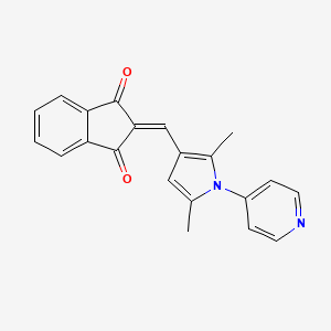 molecular formula C21H16N2O2 B5555197 2-{[2,5-dimethyl-1-(pyridin-4-yl)-1H-pyrrol-3-yl]methylidene}-1H-indene-1,3(2H)-dione 