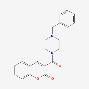 molecular formula C21H20N2O3 B5555205 3-(4-benzylpiperazine-1-carbonyl)-2H-chromen-2-one 