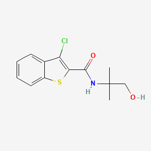 molecular formula C13H14ClNO2S B5555220 3-chloro-N-(1-hydroxy-2-methylpropan-2-yl)-1-benzothiophene-2-carboxamide 
