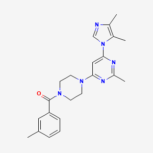 molecular formula C22H26N6O B5555269 4-(4,5-dimethyl-1H-imidazol-1-yl)-2-methyl-6-[4-(3-methylbenzoyl)-1-piperazinyl]pyrimidine 