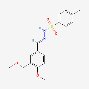 molecular formula C17H20N2O4S B5555280 N-[(E)-[4-methoxy-3-(methoxymethyl)phenyl]methylideneamino]-4-methylbenzenesulfonamide 