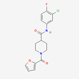 molecular formula C17H16ClFN2O3 B5555420 N-(3-chloro-4-fluorophenyl)-1-(furan-2-carbonyl)piperidine-4-carboxamide 