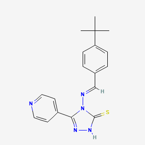 molecular formula C18H19N5S B5555446 4-((4-TERT-BUTYLBENZYLIDENE)AMINO)-5-(4-PYRIDINYL)-4H-1,2,4-TRIAZOLE-3-THIOL 