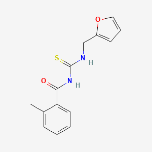 molecular formula C14H14N2O2S B5555546 1-Furan-2-ylmethyl-3-(2-methyl-benzoyl)-thiourea 