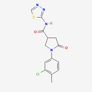 molecular formula C14H13ClN4O2S B5555800 1-(3-chloro-4-methylphenyl)-5-oxo-N-(1,3,4-thiadiazol-2-yl)pyrrolidine-3-carboxamide 