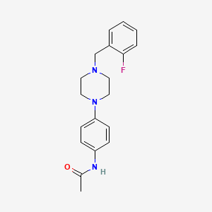 molecular formula C19H22FN3O B5555874 N-{4-[4-(2-Fluoro-benzyl)-piperazin-1-yl]-phenyl}-acetamide 