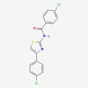 molecular formula C16H10Cl2N2OS B5556013 4-CHLORO-N-[4-(4-CHLOROPHENYL)-13-THIAZOL-2-YL]BENZAMIDE 