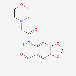 molecular formula C15H18N2O5 B5556020 N-(6-acetyl-1,3-benzodioxol-5-yl)-2-morpholin-4-ylacetamide 