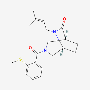 molecular formula C20H26N2O2S B5556040 (1S,5R)-6-(3-methylbut-2-enyl)-3-(2-methylsulfanylbenzoyl)-3,6-diazabicyclo[3.2.2]nonan-7-one 