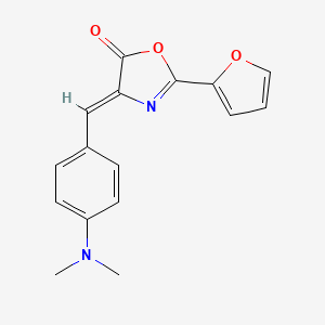 molecular formula C16H14N2O3 B5556130 (4Z)-4-{[4-(DIMETHYLAMINO)PHENYL]METHYLIDENE}-2-(FURAN-2-YL)-4,5-DIHYDRO-1,3-OXAZOL-5-ONE 