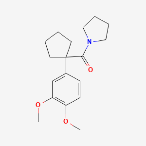 molecular formula C18H25NO3 B5556176 [1-(3,4-Dimethoxyphenyl)cyclopentyl](pyrrolidin-1-yl)methanone 