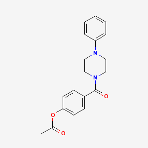 molecular formula C19H20N2O3 B5556242 4-(4-Phenylpiperazine-1-carbonyl)phenyl acetate 