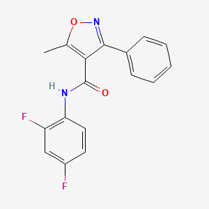 molecular formula C17H12F2N2O2 B5556246 N-(2,4-difluorophenyl)-5-methyl-3-phenyl-1,2-oxazole-4-carboxamide 