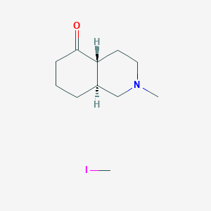 molecular formula C11H20INO B055563 Octahydro-2-methyl-trans-5(1H)-isoquinolone methiodide CAS No. 122629-20-3