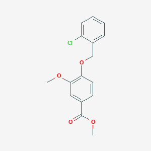 molecular formula C16H15ClO4 B5556554 Methyl 4-[(2-chlorophenyl)methoxy]-3-methoxybenzoate 