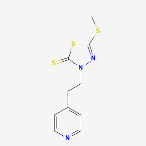 molecular formula C10H11N3S3 B5556755 5-(METHYLSULFANYL)-3-[2-(PYRIDIN-4-YL)ETHYL]-2,3-DIHYDRO-1,3,4-THIADIAZOLE-2-THIONE 
