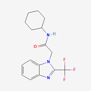 molecular formula C16H18F3N3O B5556858 N-cyclohexyl-2-[2-(trifluoromethyl)benzimidazolyl]acetamide 