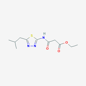 molecular formula C11H17N3O3S B5557042 ethyl 3-[(5-isobutyl-1,3,4-thiadiazol-2-yl)amino]-3-oxopropanoate 