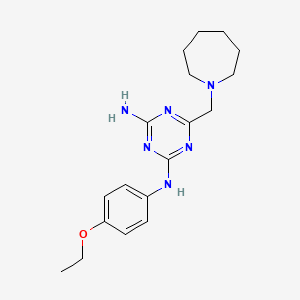 molecular formula C18H26N6O B5557117 6-Azepan-1-ylmethyl-N-(4-ethoxy-phenyl)-[1,3,5]triazine-2,4-diamine 