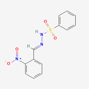 molecular formula C13H11N3O4S B5557124 N'-[(E)-(2-nitrophenyl)methylidene]benzenesulfonohydrazide 