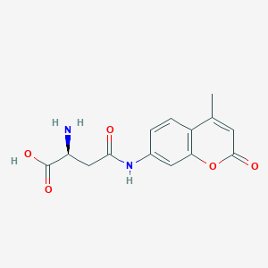 molecular formula C14H14N2O5 B555713 (2S)-2-氮杂环基-3-[(4-甲基-2-氧代-色满-7-基)氨基羰基]丙酸 CAS No. 133628-73-6