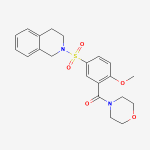 molecular formula C21H24N2O5S B5557207 [5-(3,4-dihydroisoquinolin-2(1H)-ylsulfonyl)-2-methoxyphenyl](morpholin-4-yl)methanone 