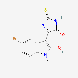 molecular formula C12H8BrN3O2S B5557343 (3Z)-5-bromo-1-methyl-3-(5-oxo-2-thioxoimidazolidin-4-ylidene)-1,3-dihydro-2H-indol-2-one 